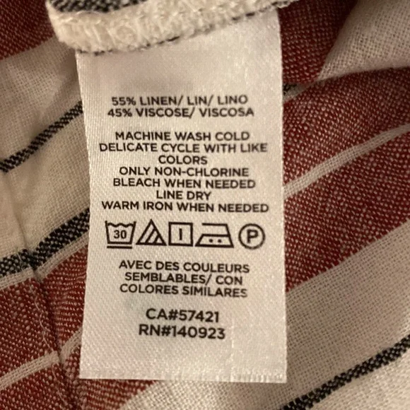 Loft Striped Linen Blend Short Sleeve Blouse - Picture 11 of 11